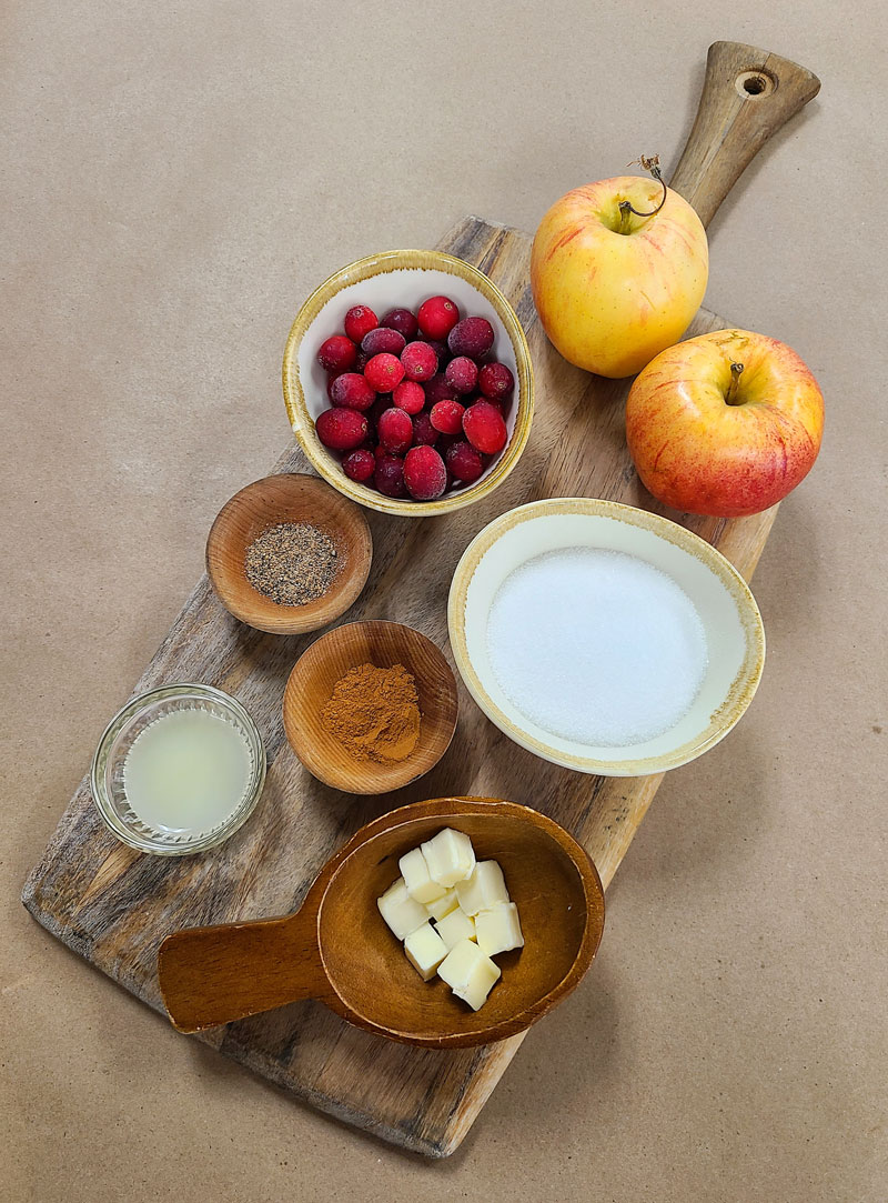 Ingredients for Apple Galette with Candied Cranberry Topping